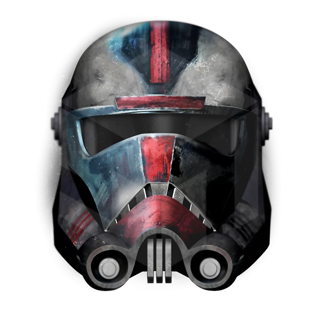 Animated space soldier helmet