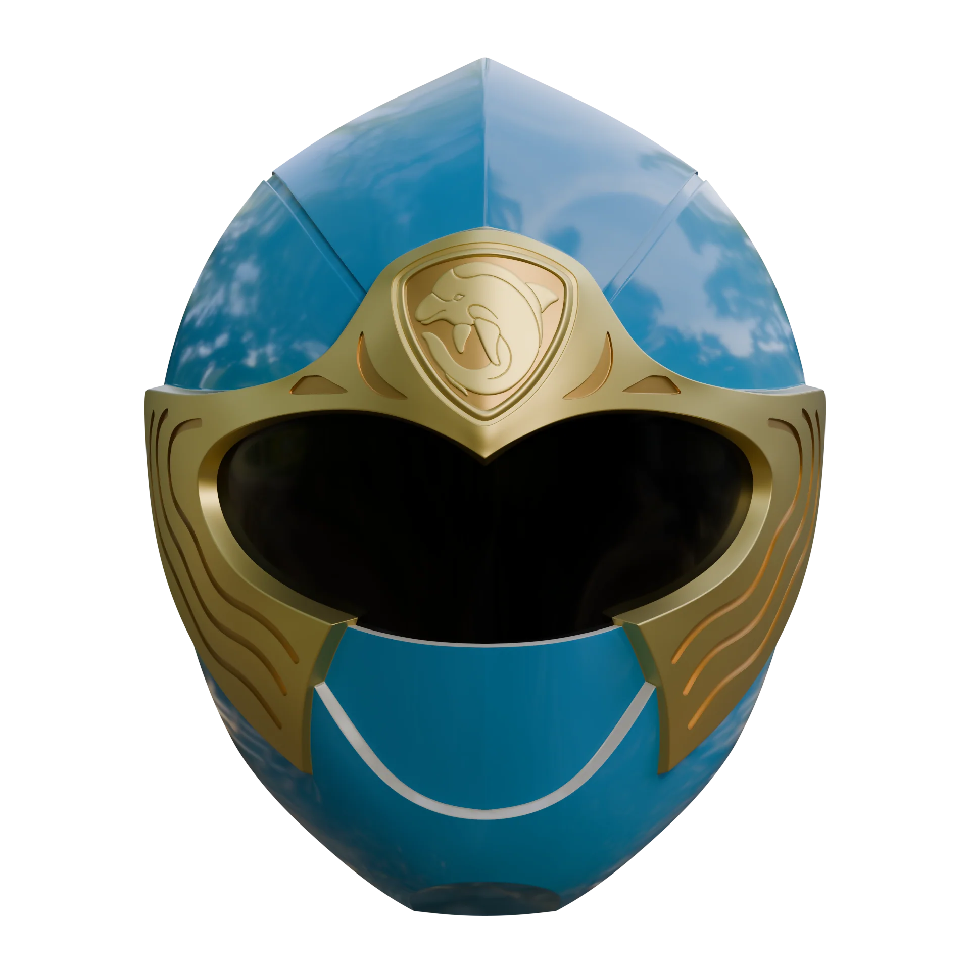 Blue Ninja Ranger Helmet 3D Model