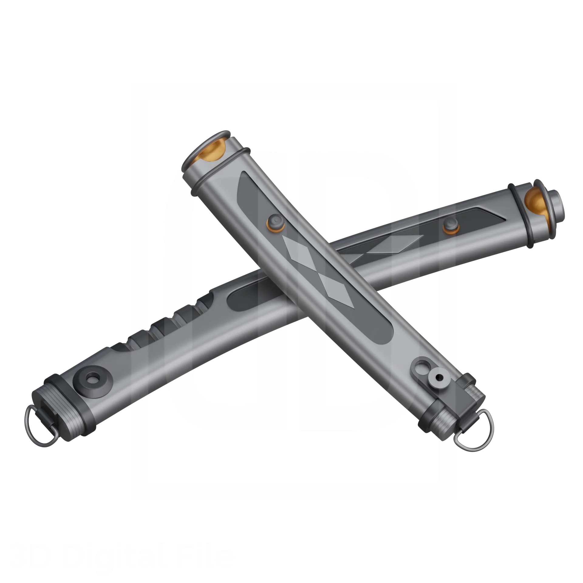 Double White Laser Swords - Star Wars 3D Models