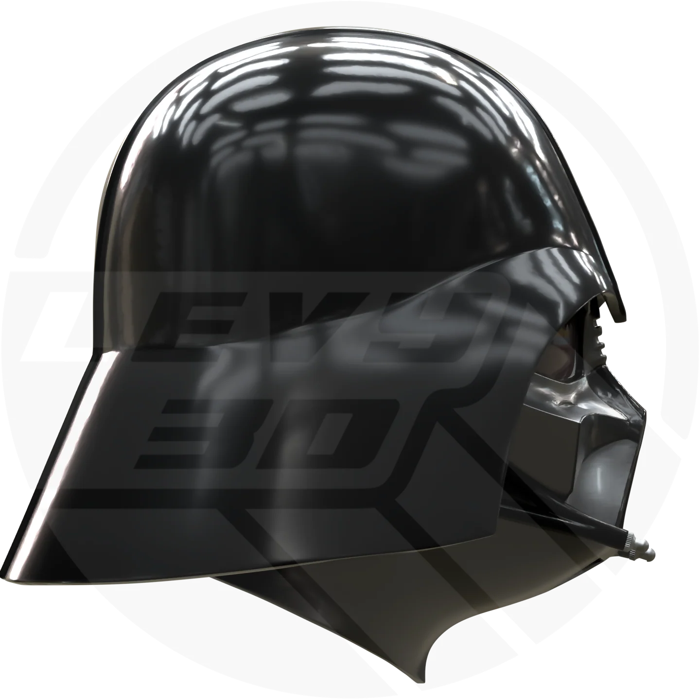 Episode 4 Black Space Villain Helmet 3D Model - Image 3