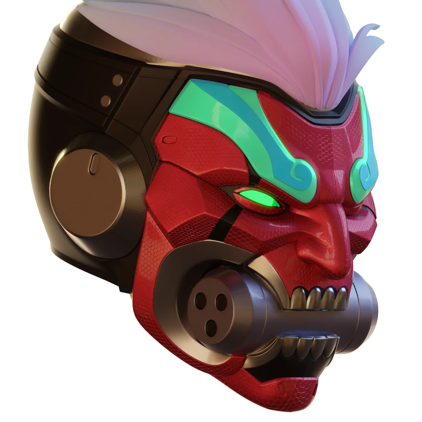 Motorized Overwatch Cyberdemon Genji Helmet 3D Print Model - Image 5