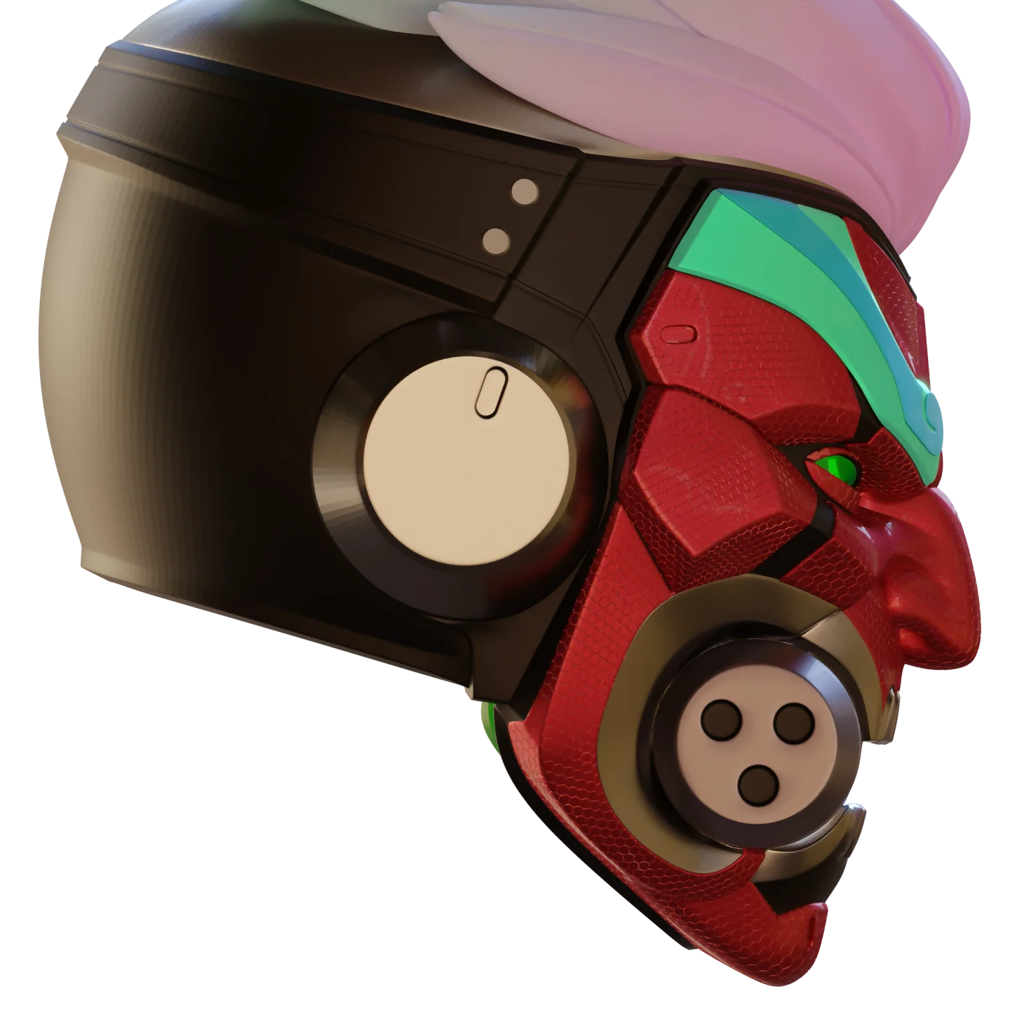 Motorized Overwatch Cyberdemon Genji Helmet 3D Print Model - Image 6