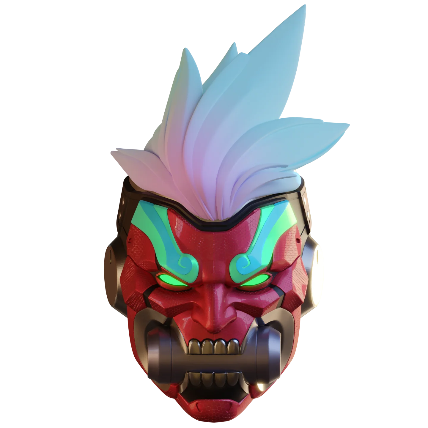 Motorized Overwatch Cyberdemon Genji Helmet 3D Print Model - Image 7
