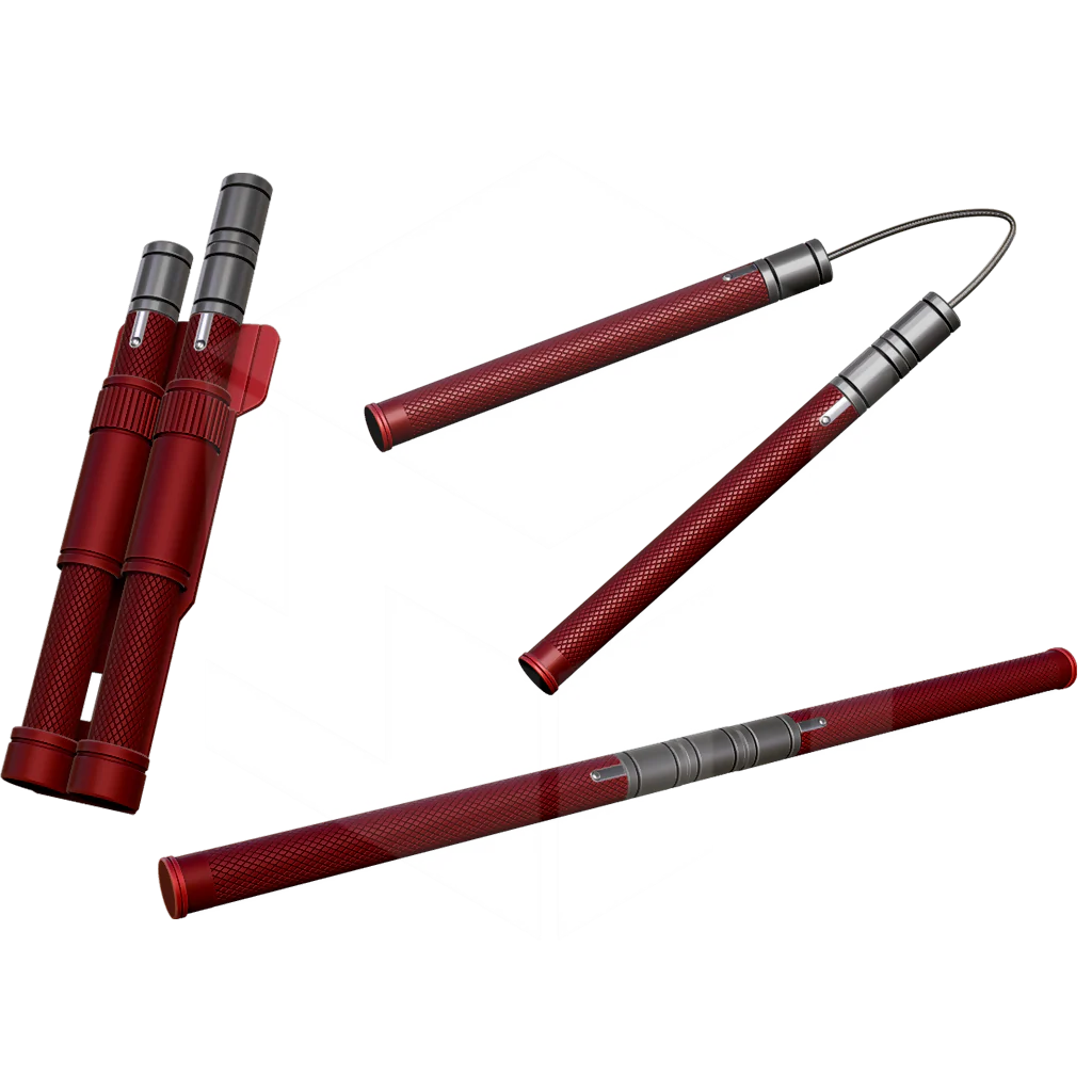 Red nunchaku prop