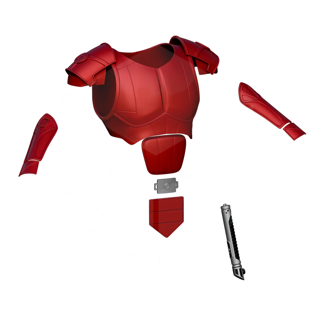 Red space knight armor