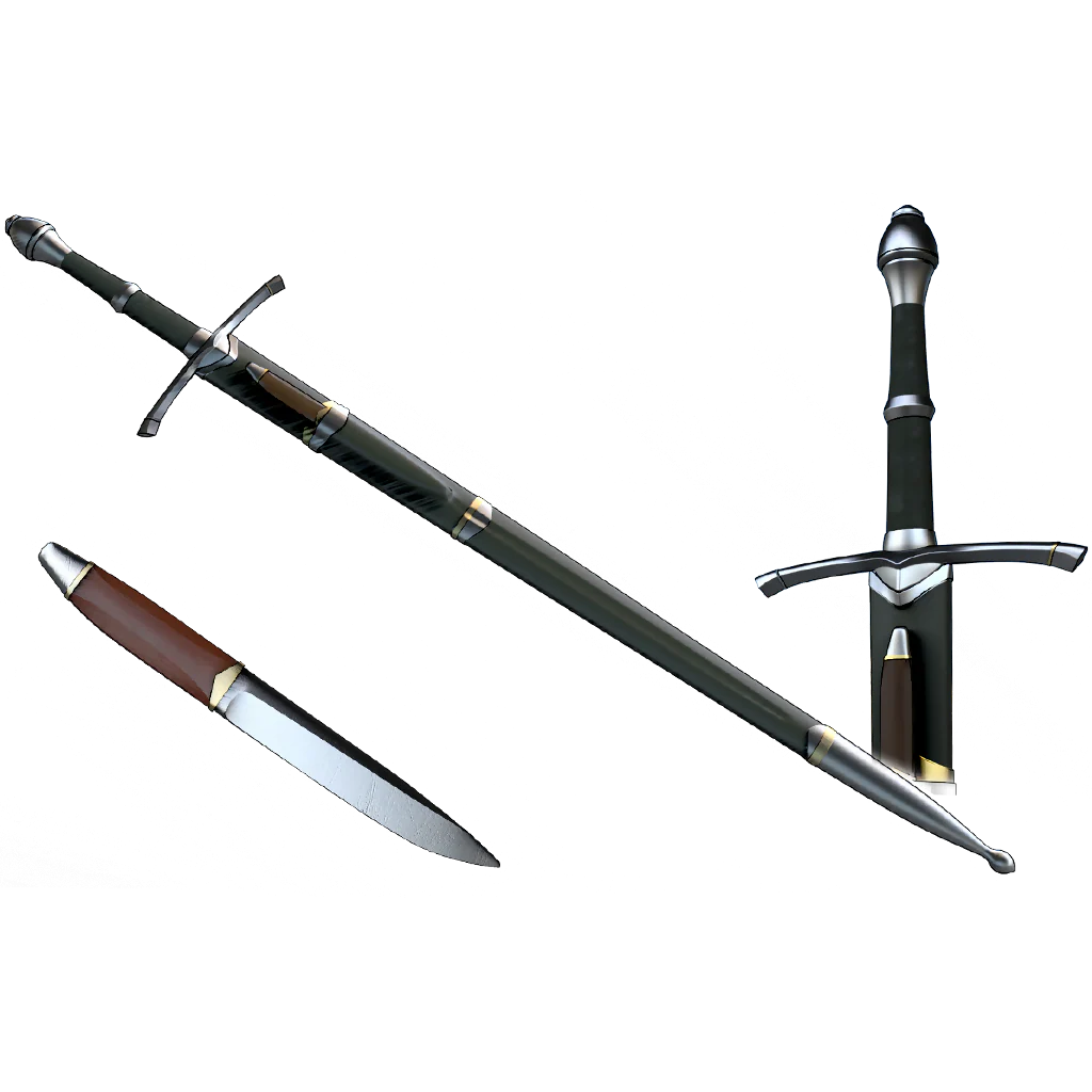Strider’s sword with knife and sheath